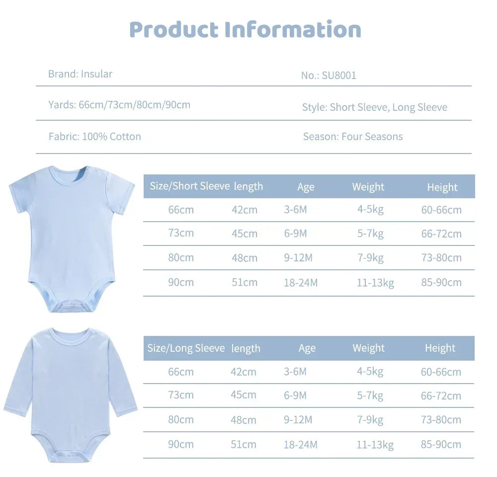 INSULAR Baby Cotton Rompers Infant Soft Jumpsuit Newborn Comfortable Bodysuits Kids Triangle Climbing Clothes Short Long Sleeves