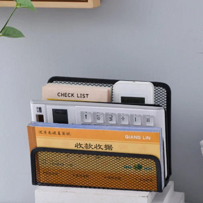 3-layer Papers Trays Notebook Stand Rack Desk Black Metal Iron Mesh Holder for Magazine Document File Book Rack Organizer Office