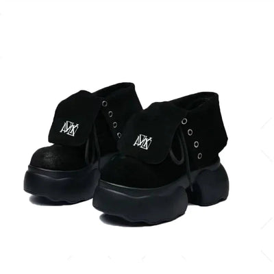 Ankle Boots Women Shoes Platform Sneakers Designer High Heels 2024 Trend Suede Snow Boots Autumn Lace Up Sport Pumps Botas Mujer