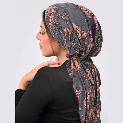 2024 New Women Pre-Tied Turban Cap Muslim Hijab Cancer Chemo Flower Print Hat Cover Hair Loss Head Scarf Wrap Strech Bandana