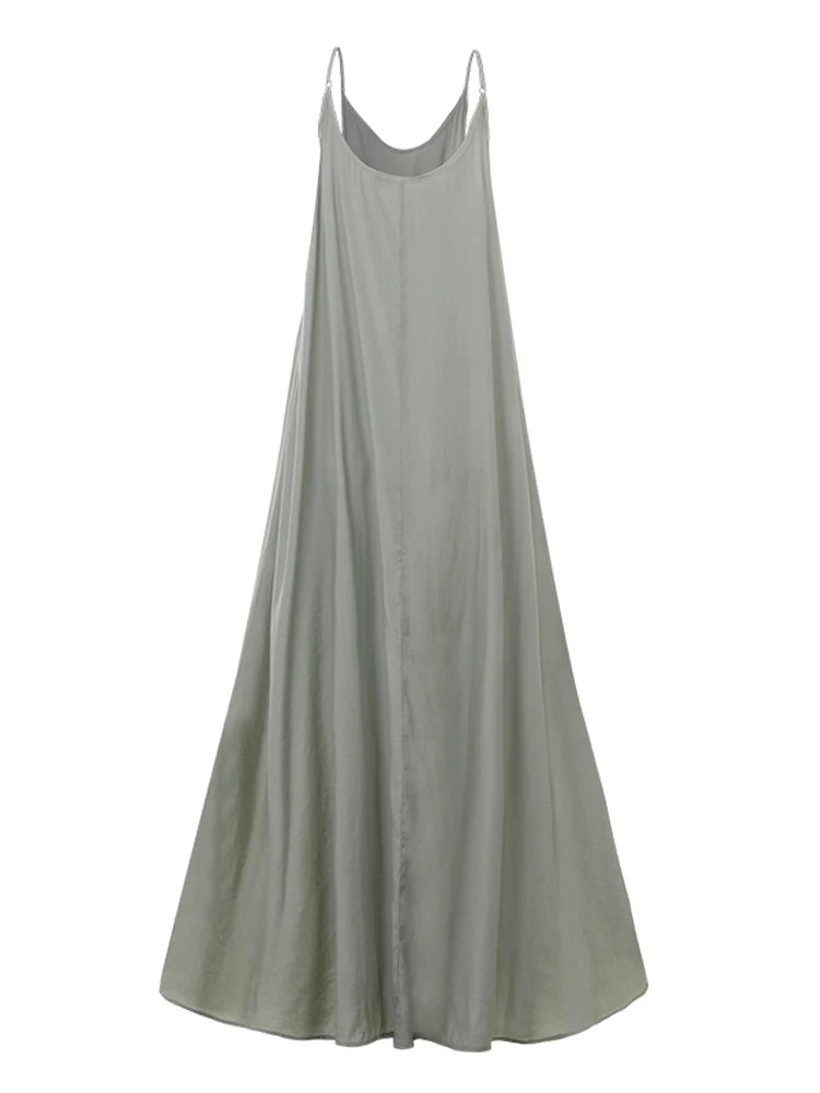 ZANZEA 2024 Summer Holiday Beach Sundress Women Sleeveless Dress Big Swing Vestidos Casual Sexy Bohemian Solid Color Robe Femme