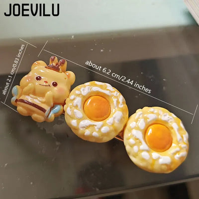Cute Bread Bear Hair Clip Sweet Bangs Clip for Girls Fashion BB Clips Cartoon Side Clips Cards Headwear Women Lovely Accessories