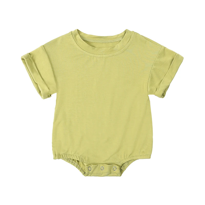 2025 Summer Newborn Baby Clothing Bamboo fiber casual Rompers 3-24M Infnat Boys Girls Jumpsuit Bebe Body Clothes Short Sleeve