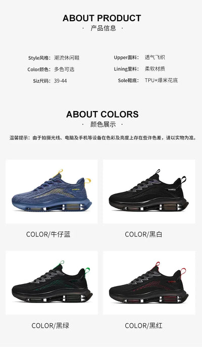 Sneakers Men New Fashionable Thick Soled Anti Slip Shock-absorbing Running Casual Sneakers Summer Mesh Shoes Zapatillas Hombre