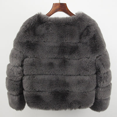 2023 Faux Fur Coat New Luxury Brand Winter Jacket Women Elegant Thick Warm Outerwear Streetwear Fake Fox Rabbit Fur Fashion