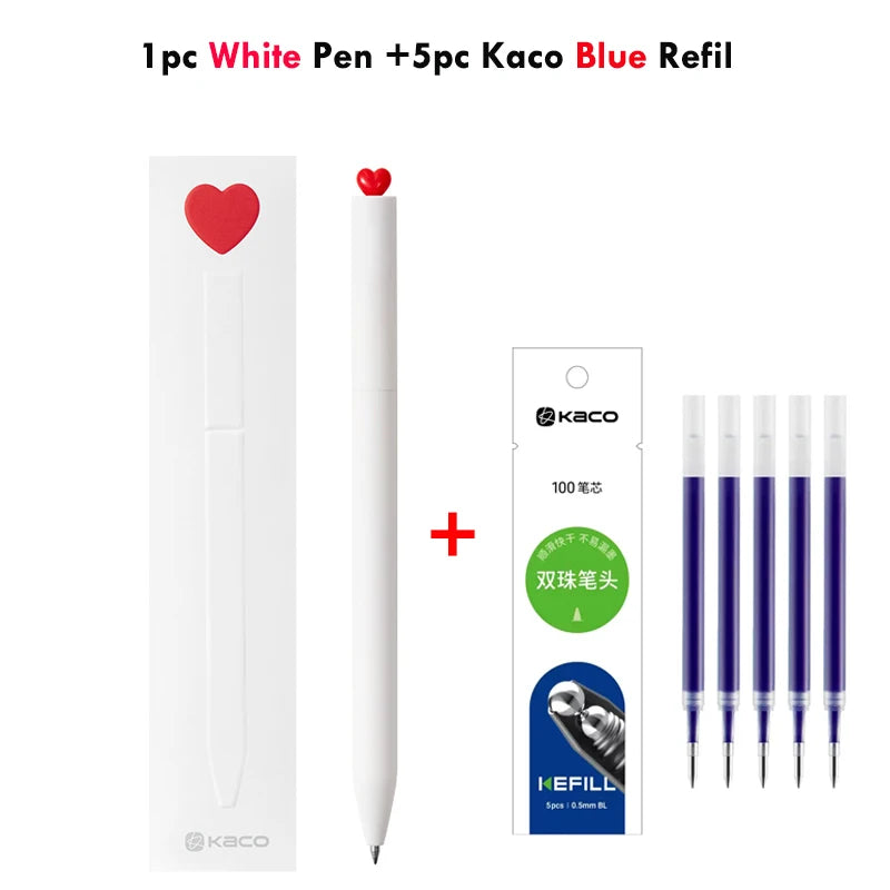 KACO Kawaii Rotate Gel Pens Stationery Caneta 문구용품 0.5MM Black Ink канцелярия Fluent Writing High Capacity for School Office ﻿