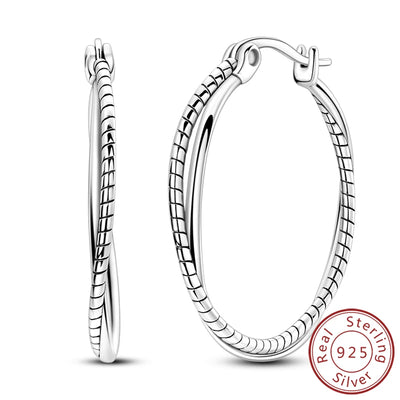 New 925 Sterling Silver Hoop Earrings Heart Bow Gift Box Strawberry Snake Bone Drop Stud Earrings For Women Fashion Jewelry Gift