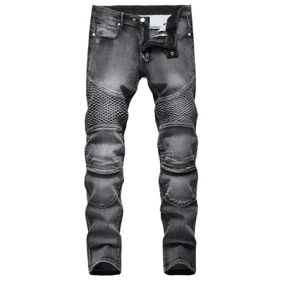 Jeans Men Long Pencil Pants Denim Pant High Waist Slim Fit Simple Zipper Splice Casual Regular Autumn Winter Straight Trousers