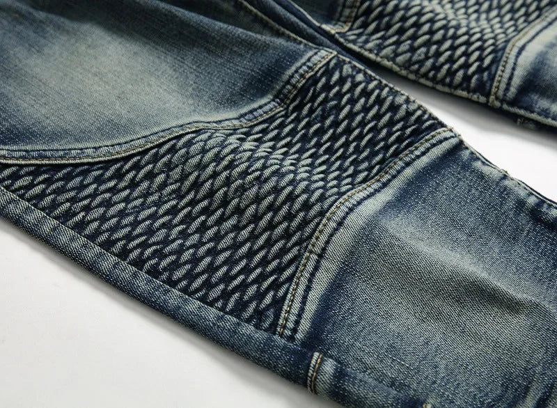 Jeans Men Long Pencil Pants Denim Pant High Waist Slim Fit Simple Zipper Splice Casual Regular Autumn Winter Straight Trousers