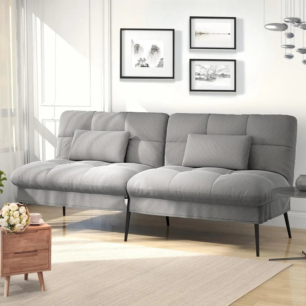 Sofa Bed with Sleep Function - Convertible Cushion Cover - Corner Sofa -3-seater Guest Sofa - with Adjustable Backrest
