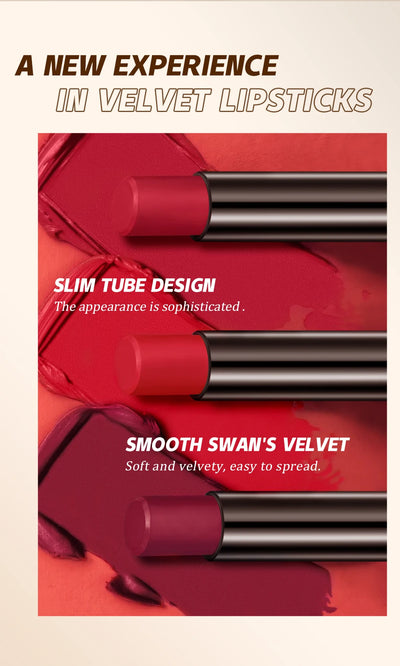 New Velvet Matte Lipstick Long Lasting Waterproof Lipstick Non-Stick Cup Lip Stain Tint Cosmetics Lip Pencil Liner Makeup