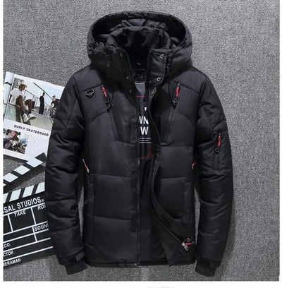 Men's Winter Parkas Hood Thick Warm Waterproof Jackets New Top Male Winter Jacket White Duck Down Parka Casual Goose Feather