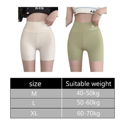 Yoga Shorts Women Fitness Shorts Ice Silk Breathable Running Cycling Shorts Leggings High Waist Hip Lifting Pants Gym Shorts