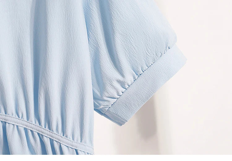 Plus Size Polo Shirt Women Summer 2025 New Korean Style Large Size Loose Chiffon Blouse Women Slim Waist Casual Tops Female