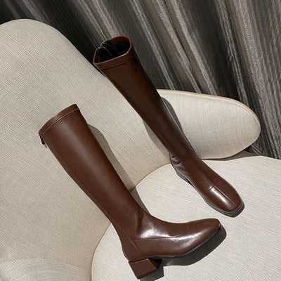 Warm Brown Long Boots