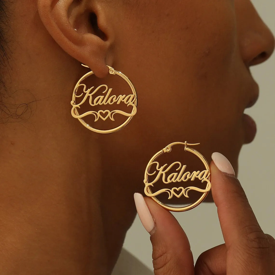 Custom Heart Name Hoop Earrings For Women Girl Jewelry Personalized Stainless Steel 70MM Nameplate Earrings Best Friends Gifts