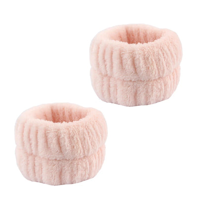 3Pcs/Set of Toiletry and Makeup Headband Wrist Strap Women's Bracelet Scrunchie Striped Plaid Plush Face Wash Home Headband