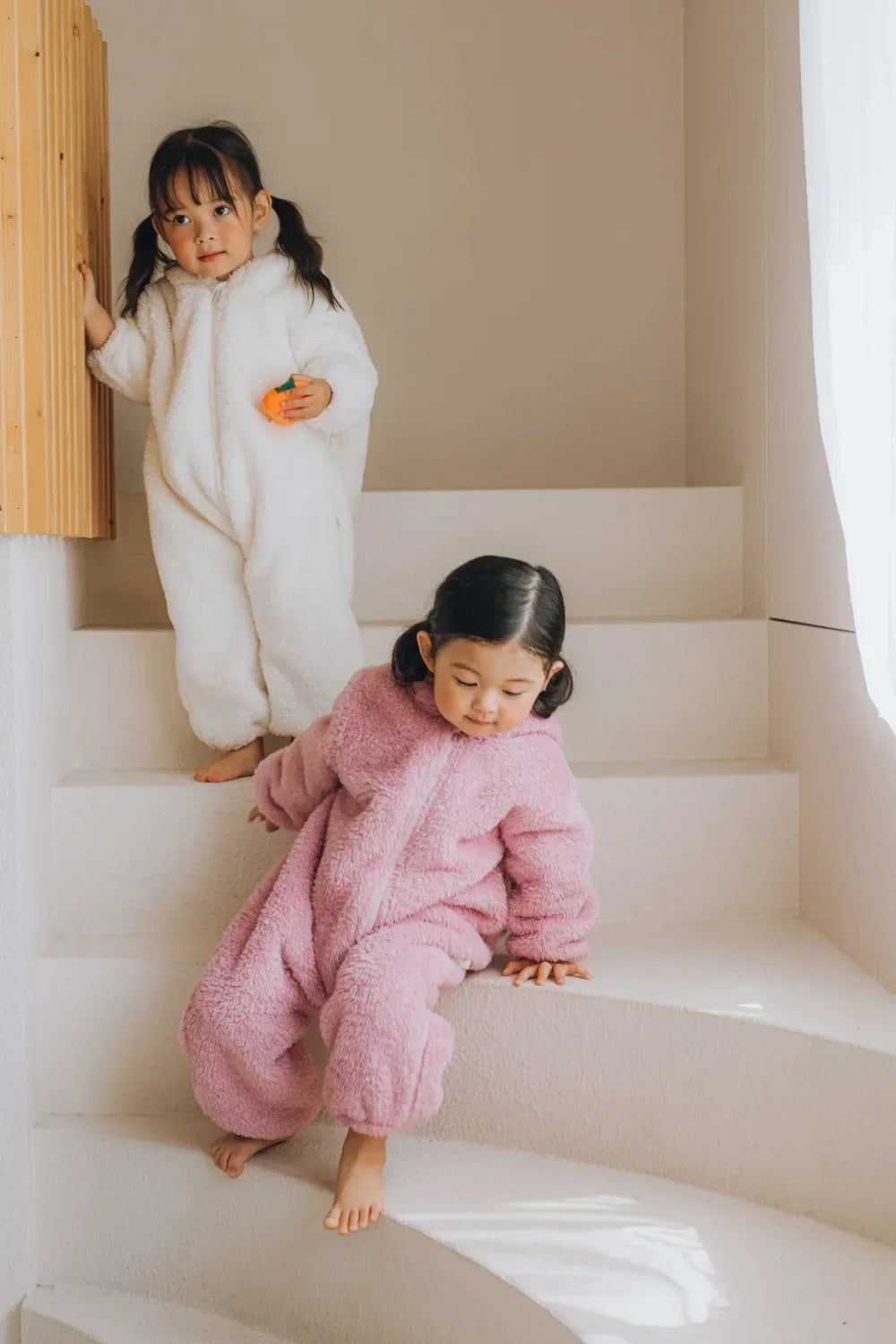 Winter Winter  Baby Romper Boys Girls Zipper Newborn Jumpsuit Cute Hooded Rabbit Pajamas Baby Girl Clothes 1-2 Years