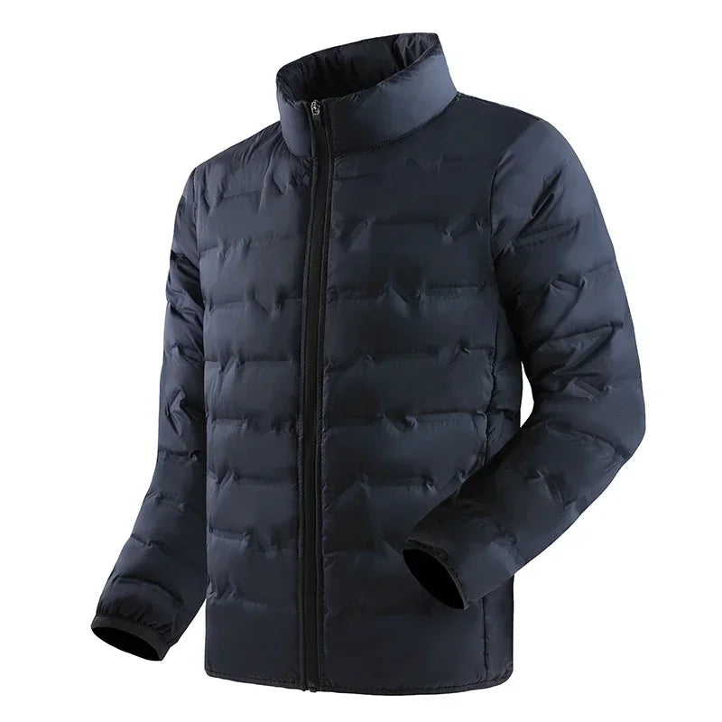 Men Windproof Puffer Jackets Stand Collar Casual Warm Down Coats Male Winter White Down Jacket