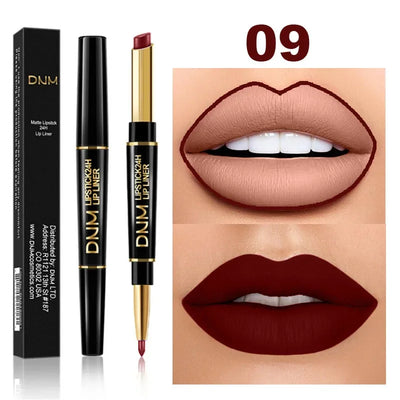 12 Colors 2 In1 Long-lasting Lip Liner Matte Lipsticks Portable Lip Pencil Waterproof Moisturizing Lip Makeup Contour Cosmetics