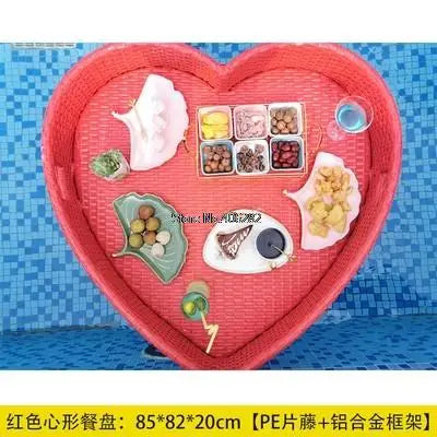 Bali Rattan Tray Swimming Pool Floating Rattan Tray Breakfast Afternoon Tea Dinner Plate Hotel Rattan Basket