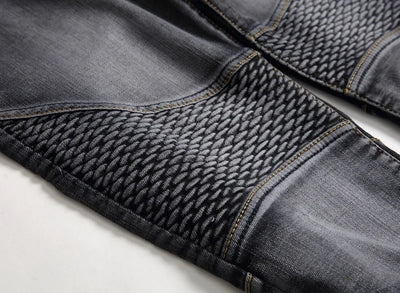 Jeans Men Long Pencil Pants Denim Pant High Waist Slim Fit Simple Zipper Splice Casual Regular Autumn Winter Straight Trousers