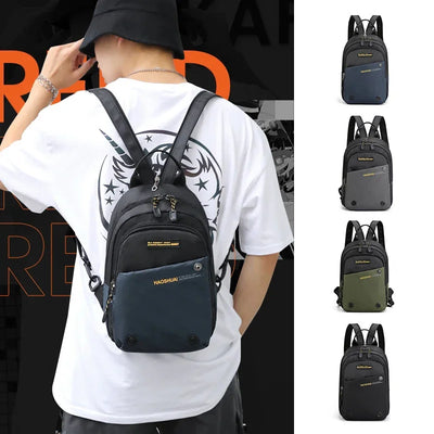 Men Nylon Small Backpack Rucksack  Multi-Functional Casual Travel Male Messenger Cross Body Chest Bags Knapsack Daypack