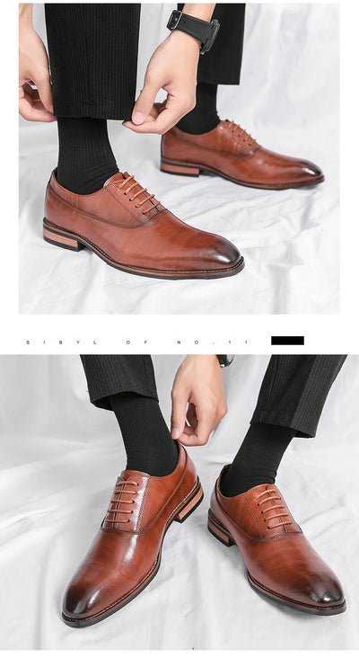 Fashion Business Dress Men Shoes 2020 New Classic Leather Men's Formal Shoes Comfortable Slip On Dress Shoes Men Oxfords Size 46