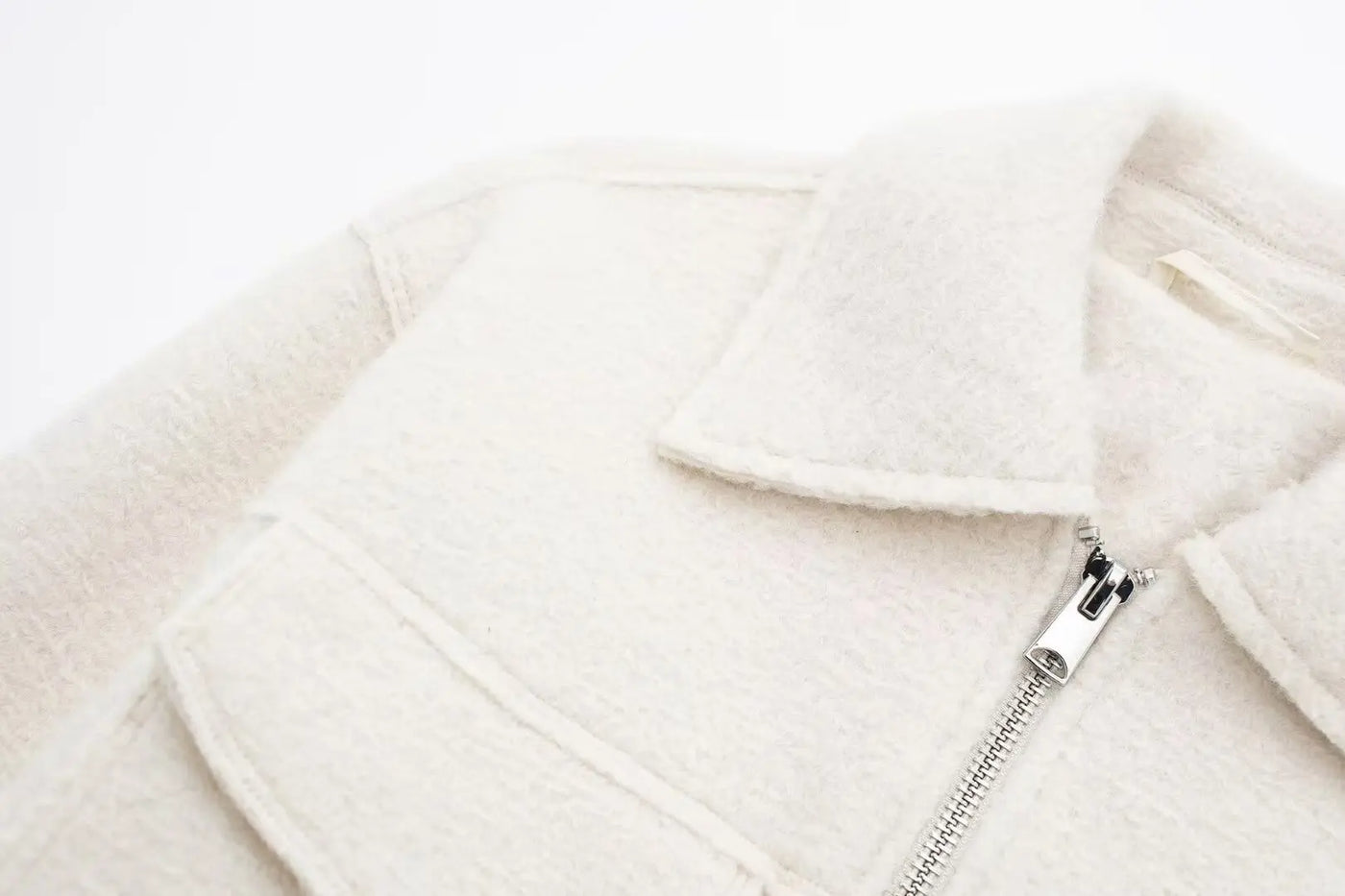 TRAFZA Women Vintage Casual Chic Solid Jackets Turn-down Collar Pockets Zipper Long Sleeve Coats Female Fashion 2024 Spring Coat