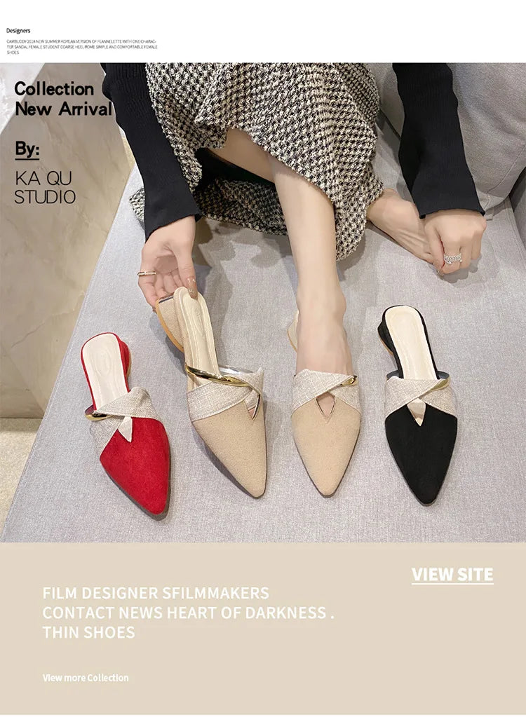 Brand Elegant Heels Summer Women's Shoes Woman Sandals Leisure Slippers Comfortable Open Toe Slip-On Slides