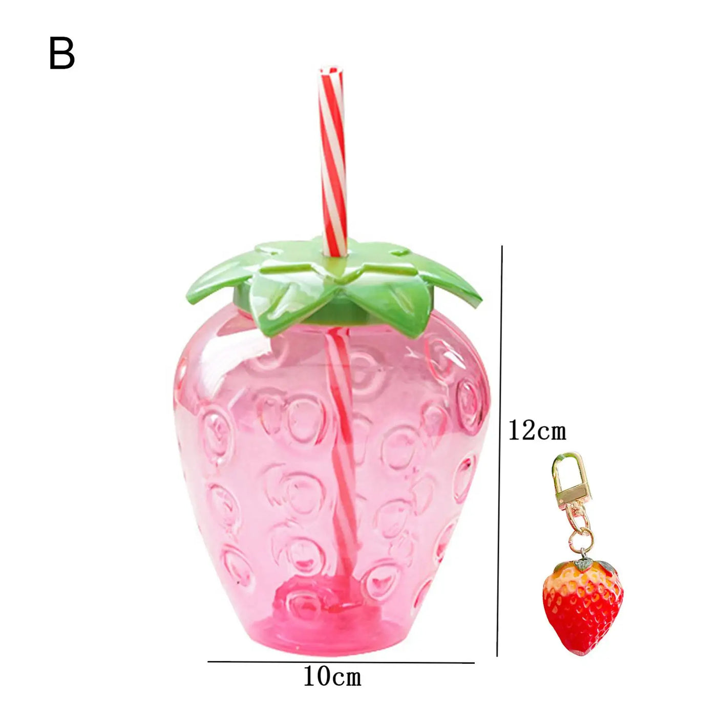 1Set Practical Juice Drinking Cup Lightweight Leak Proof Water Bottle 500ML Capacity PP Strawberry Straw Cup Kitchen Accessories
