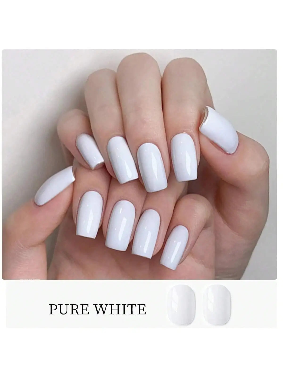 1Pc 15ML White Gel Pure Nail Polish Gel Nail Add Semi-Permanent Soak Off UV LED Construction Gel Varnish