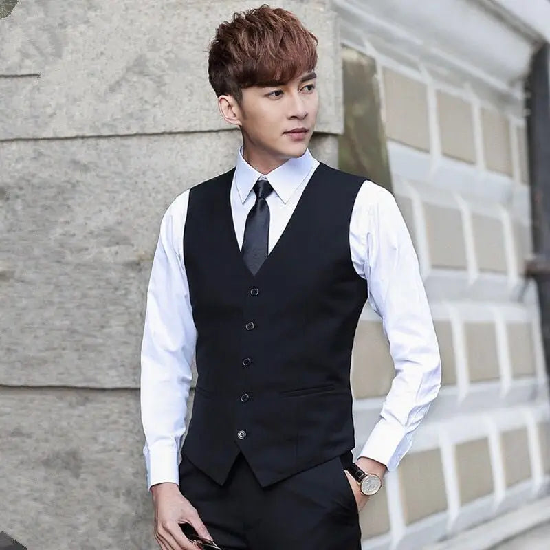 M-5XL Plus Size Men's Slim Fit Mens Suit Vest Casual Suit Vest Man Formal Businss Vests Male Waistcoat Gilet Homme XXXXXL