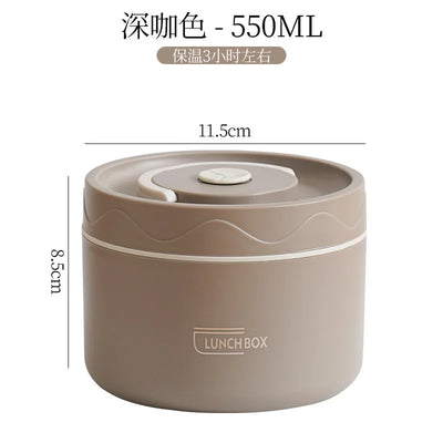Portable Thermos 304 stainless steel insulated lunch box leakproof sealed bucket student lunch box multi-layer Round bento box