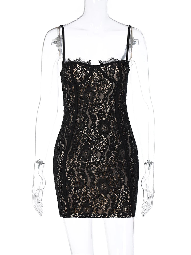 Hugcitar Black Sleeveless Slip Floral Print Sexy Bodycon Slim Mini Prom Dress Summer Women Fashion Y2K Clothes Party Nightclub
