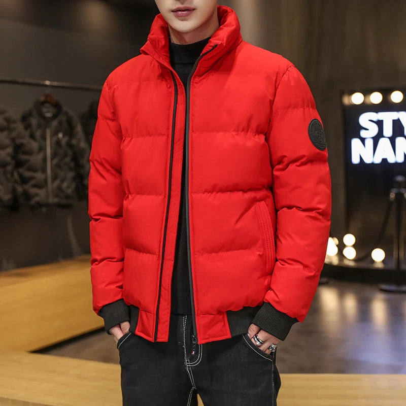 Autumn and winter standing collar cotton jacket men's thick warm fashion jacket casual jacket warm cotton jacket winter clothing