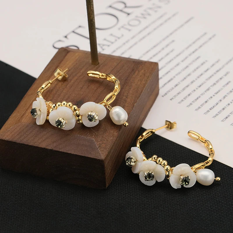 925 Sterling Silver Colorful Tassel Fresh Water Pearl Hoop Earrings Original Design Handmade Womans Luxe Jewelry GE0904