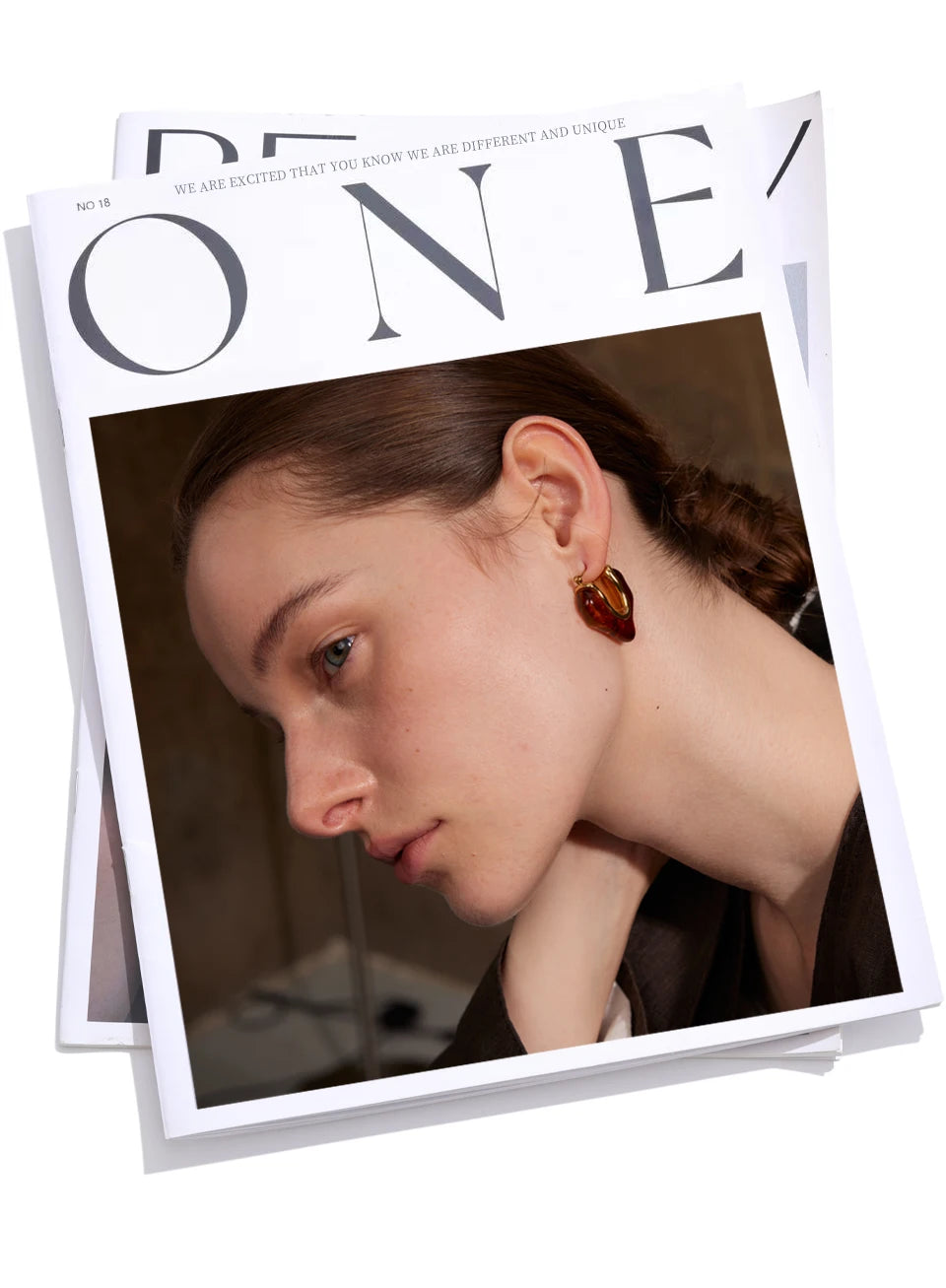 Yhpup Fashion Amber Resin Geometry Hoop Earrings Trendy Stainless Steel 18K PVD Plated Jewelry Accessories Gift