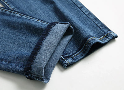 Jeans Men Long Pencil Pants Denim Pant High Waist Slim Fit Simple Zipper Splice Casual Regular Autumn Winter Straight Trousers