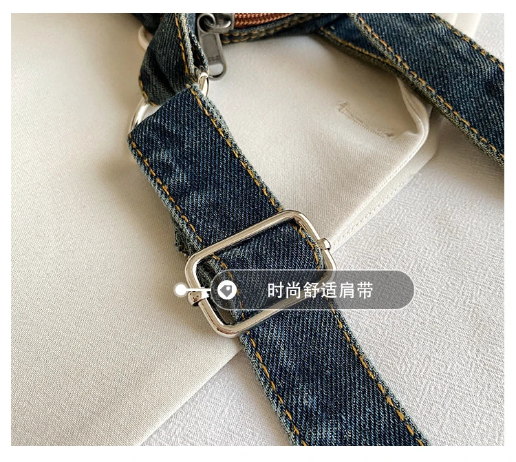 Denim Y2k Womens Shoulder Bag Vintage Washed Distressed Fashion female Messenger Bag Large Capacity ladies Handbag Sac totes