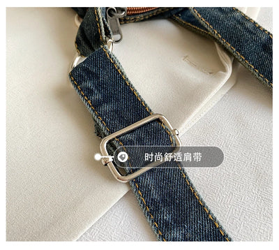 Denim Y2k Womens Shoulder Bag Vintage Washed Distressed Fashion female Messenger Bag Large Capacity ladies Handbag Sac totes
