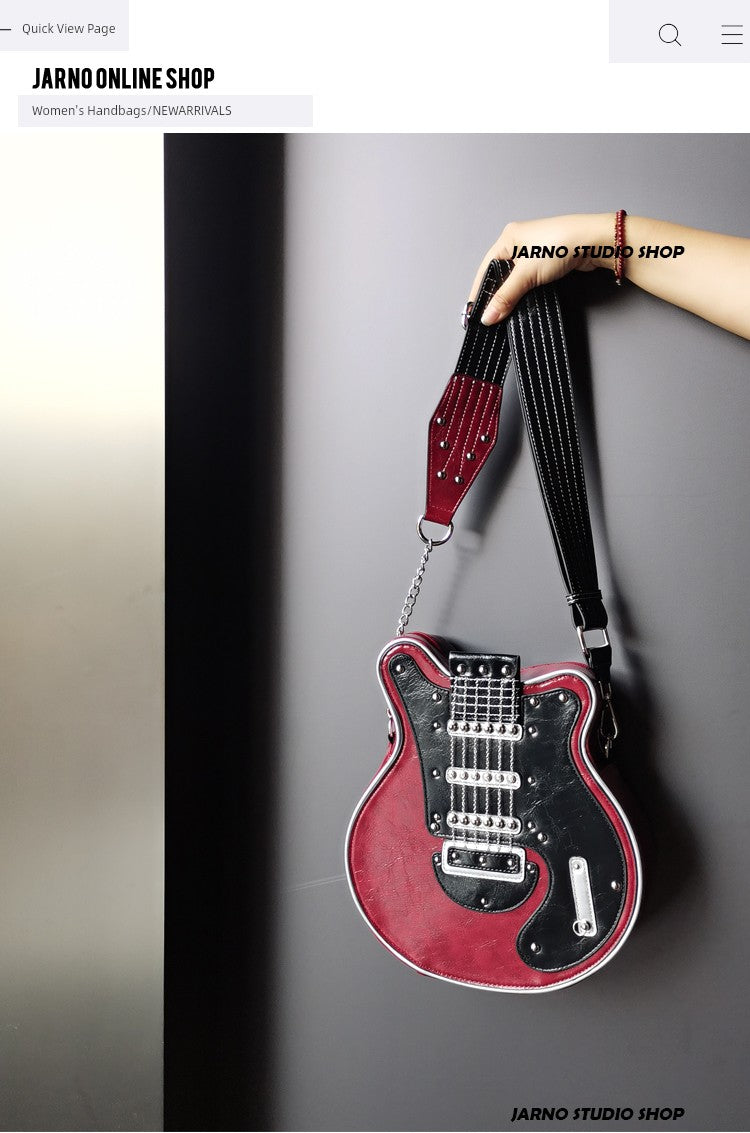 2024 Stylish Creative Y2g Sexy American Retro Guitar Shape Bag Bass Cartoon Backpack Messenger Bag Female Trendy Bag