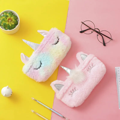 Plush Unicorn Cute Pencil Case Licorne Kawaii Girls Estuche Para Lpices for Trousse Astuccio Canvas Scolaire School Cartuchera