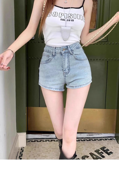 Women's Sexy Denim Shorts  Y2K Petite High Waisted Hip Lifting Shorts with Personality 3D Bow Detail Slim Summer Hot Pants