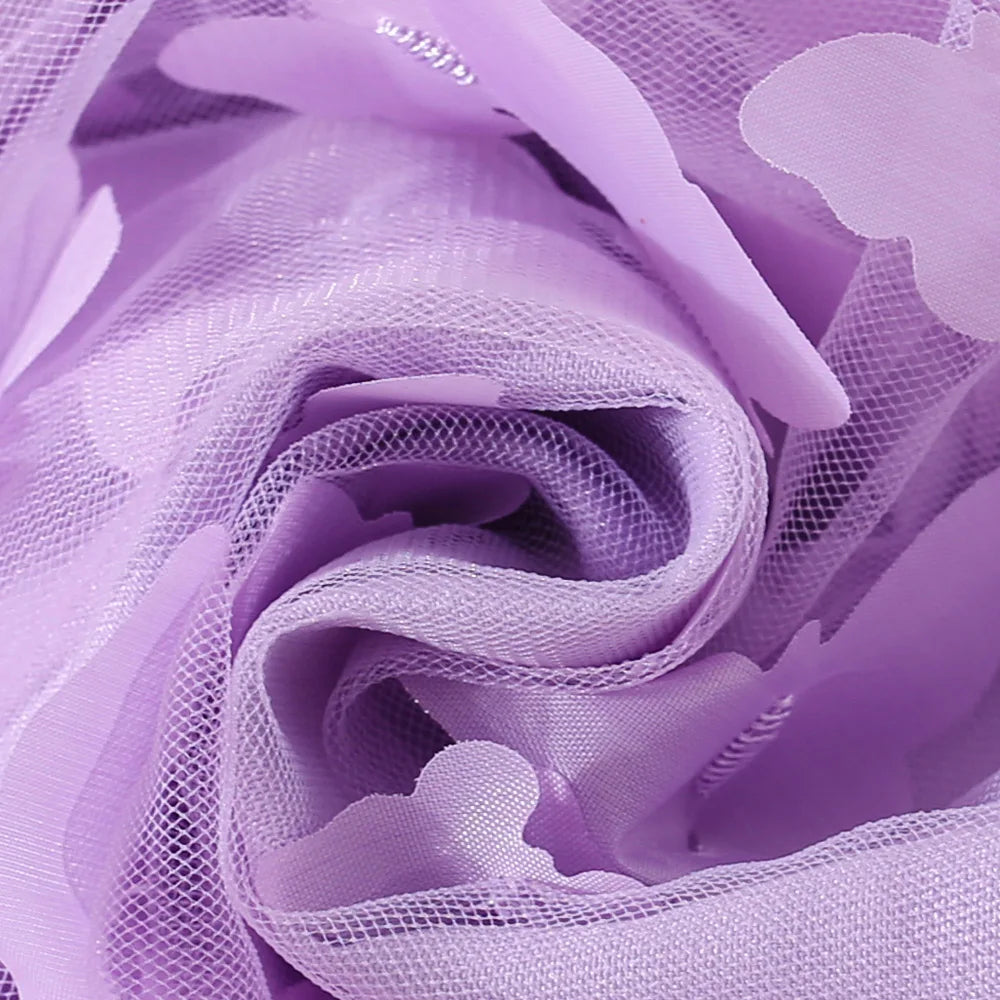 (0-3 Years) Summer New Baby Girls Dress Solid Color Halter Butterfly Embellished A-Line Skirt Mesh Sweet Princess Dress
