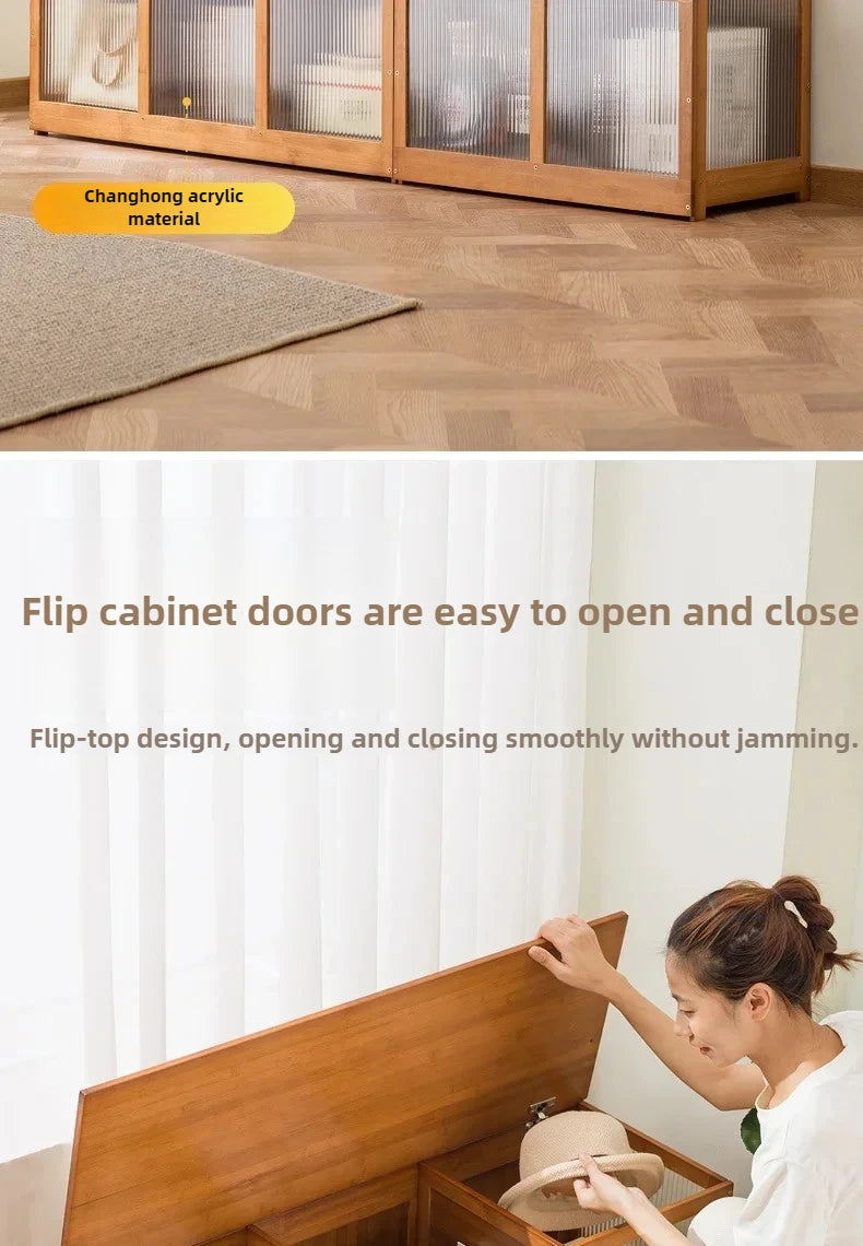 Multi-functional Bay Window Storage Cabinet Bedroom Balcony Low Cabinet Flip Long Tatami Storage Furniture Versatile Organizer