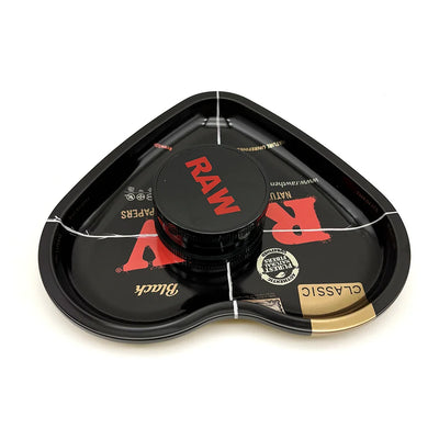 16.5x18CM Love-Shaped Cigarette Tray Tobacco Metal Rolling Tray Plate 60MM Plastics Herb Grinder 2 layer Cigarette Spice Crusher