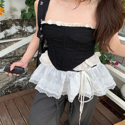 Embroidered Flower Lace Mini Skirt