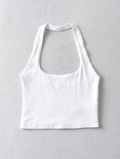 Sexy Women Crop Top 2023 Summer Double Halter Tops Sleeveless Tanks