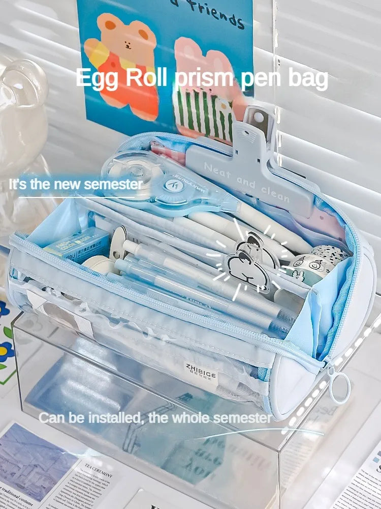 Transparent Pencil Case Creative Simple and Multifunctional Primary and Secondary School Student Stationery Pencil Case